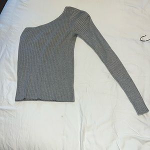 Gray one shoulder sweater, size small, worn once